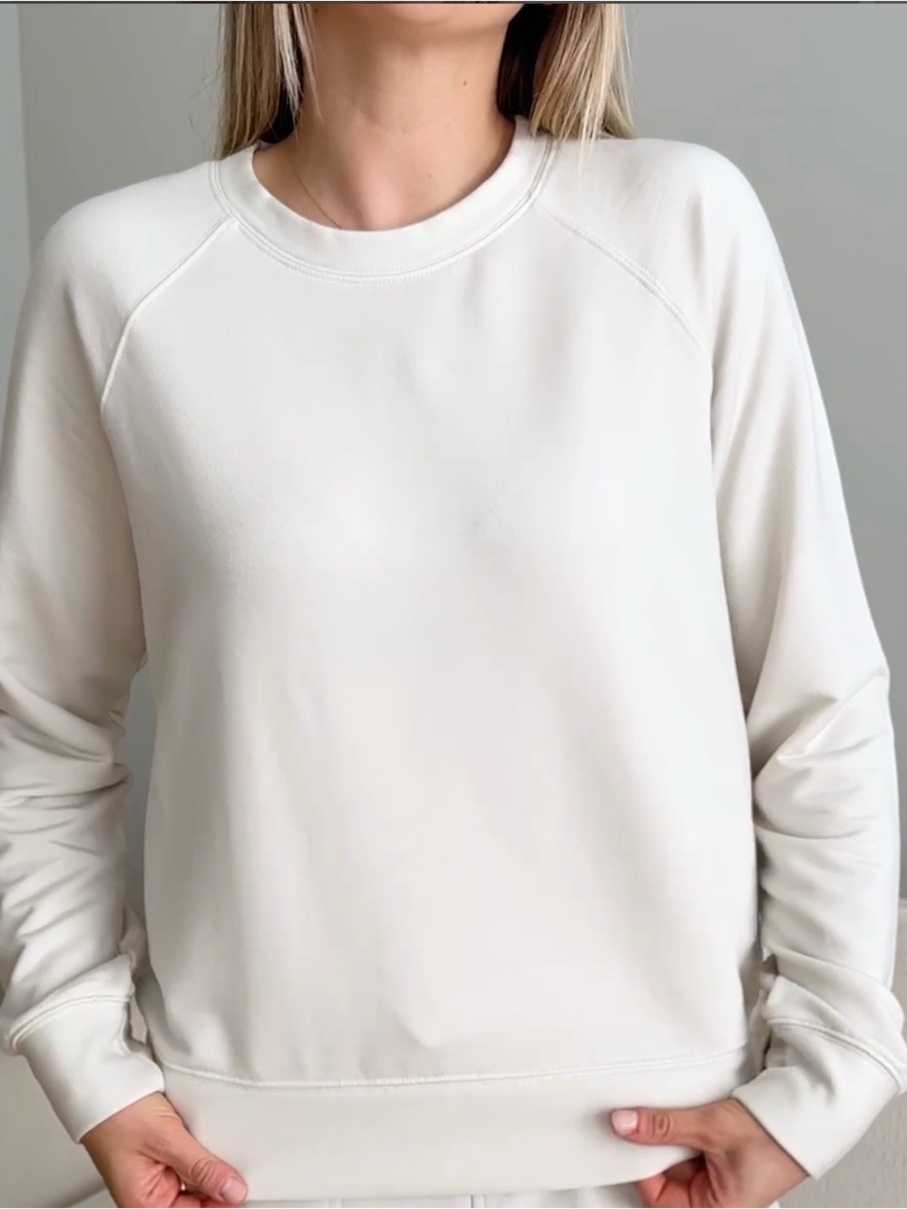 Quince SuperSoft Fleece Crew Sweatshirt | Off-White | Size S